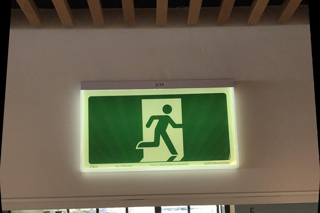 Safety Path Hybrid LED Exit Sign in Royal Yarra Lawn Tennis Club