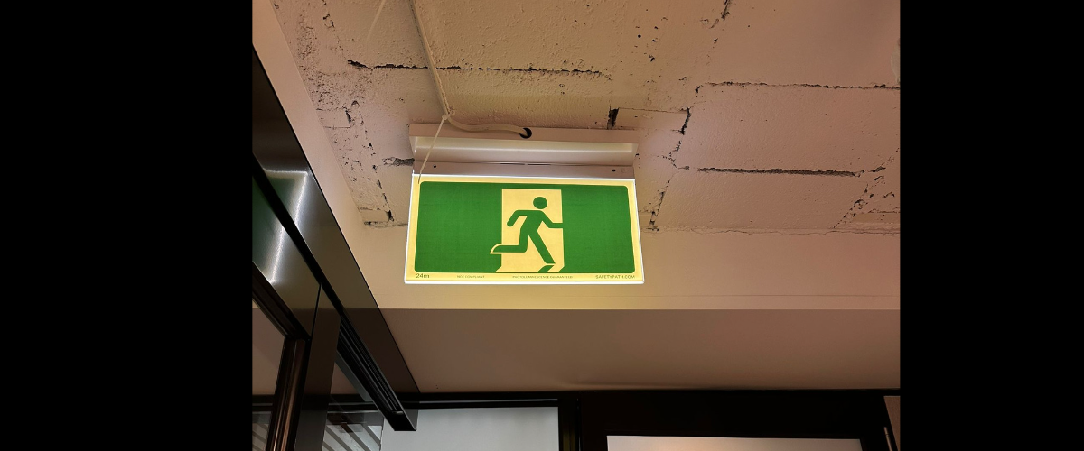 Safety Path Hyperion Exit Sign banner