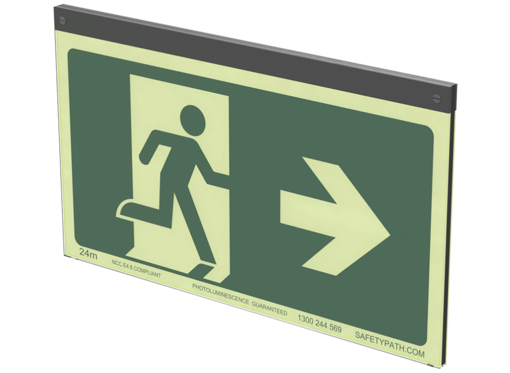 Eos Enviromental Exit Sign - no circuitry, no emissions in operation and no batteries to fail